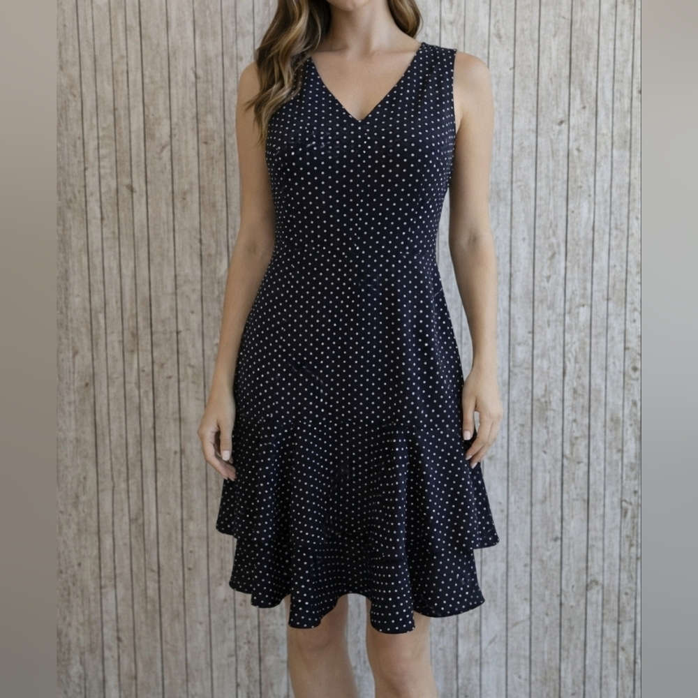 Women's Ann Taylor Black & White Polka Dot Dress Size 0